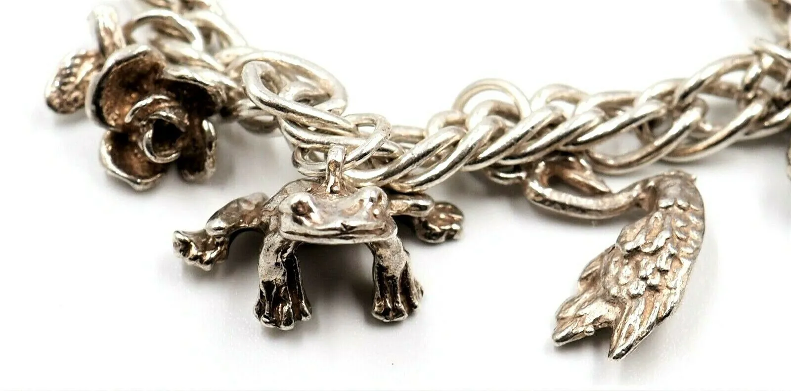 925 Sterling Silver Charm Bracelet Traditional Style Animal Themed Jewellery