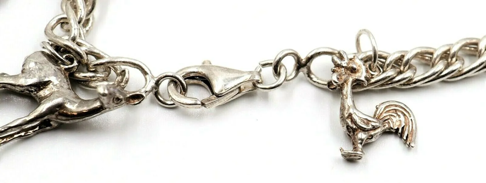 925 Sterling Silver Charm Bracelet Traditional Style Animal Themed Jewellery