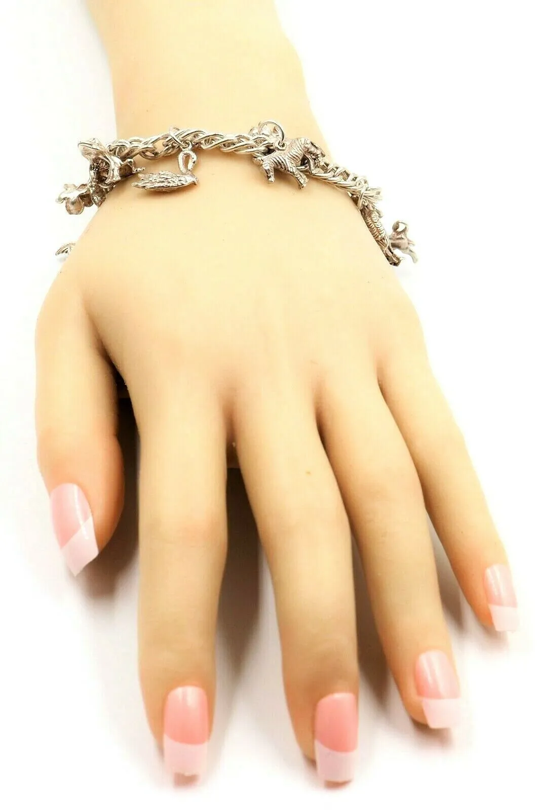 925 Sterling Silver Charm Bracelet Traditional Style Animal Themed Jewellery