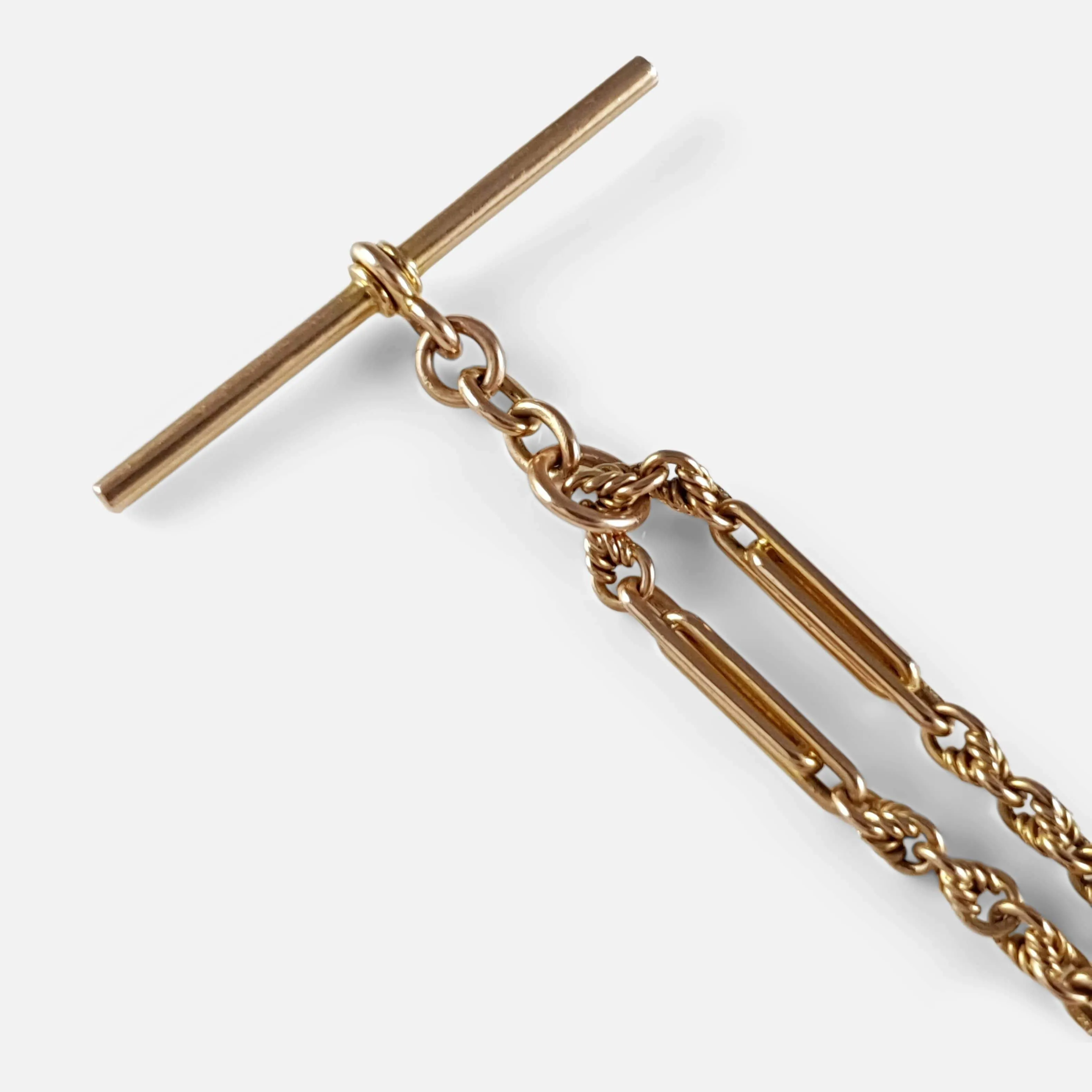 9ct Yellow Gold Fancy Link Watch Chain 14.4 Grams London 1933