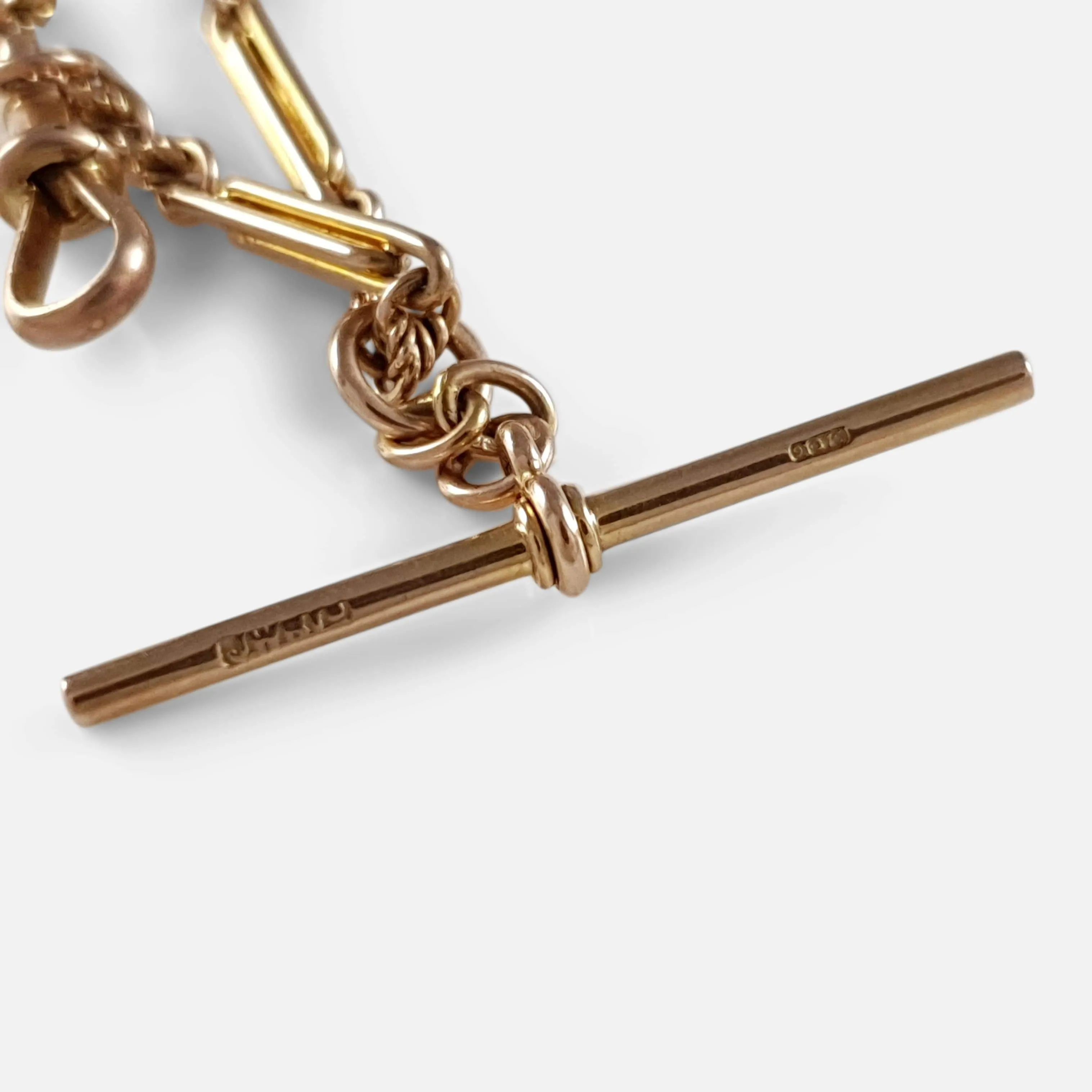 9ct Yellow Gold Fancy Link Watch Chain 14.4 Grams London 1933