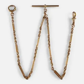 9ct Yellow Gold Fancy Link Watch Chain 14.4 Grams London 1933
