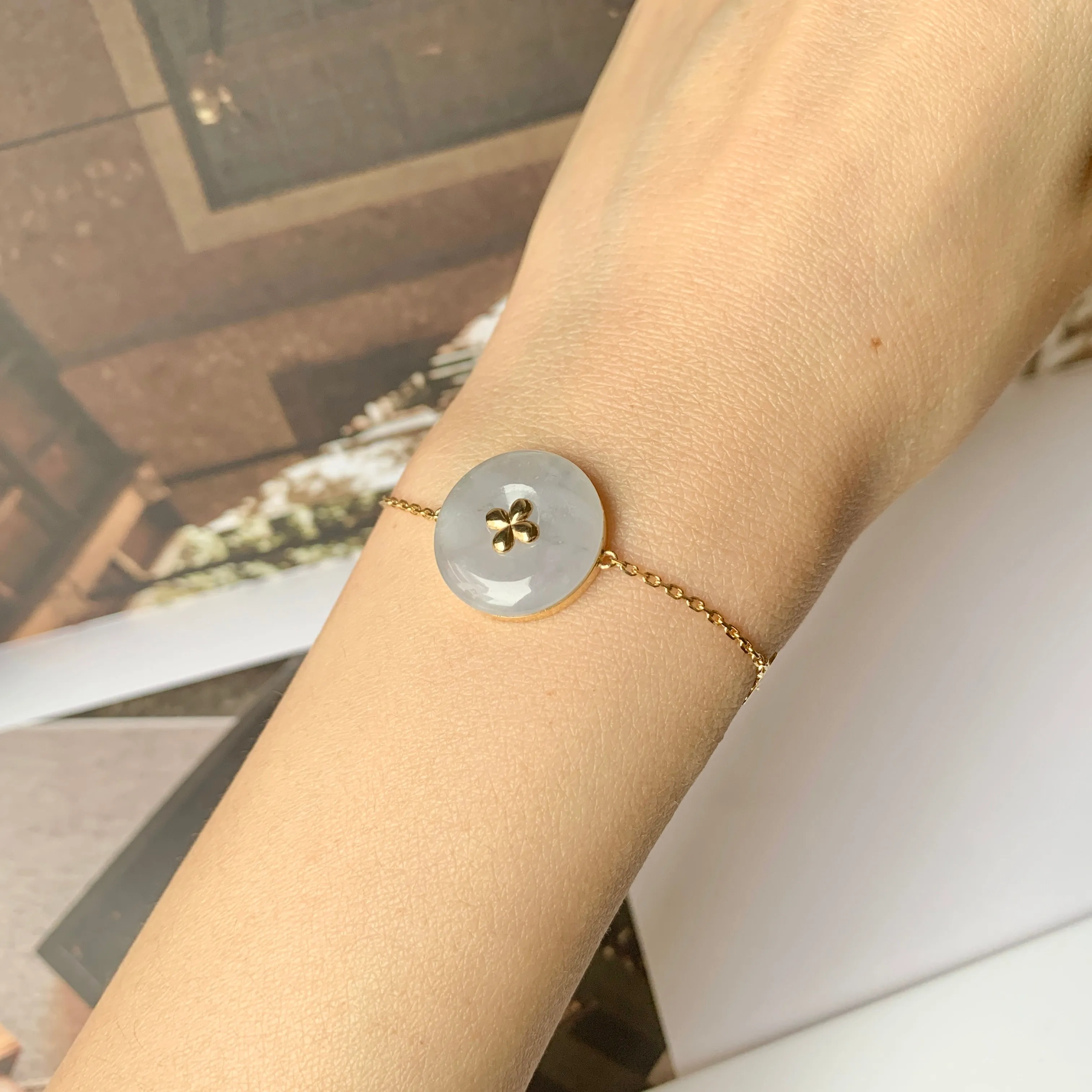 A-Grade Natural Lavender Jadeite Bracelet (Lilac) No.190305