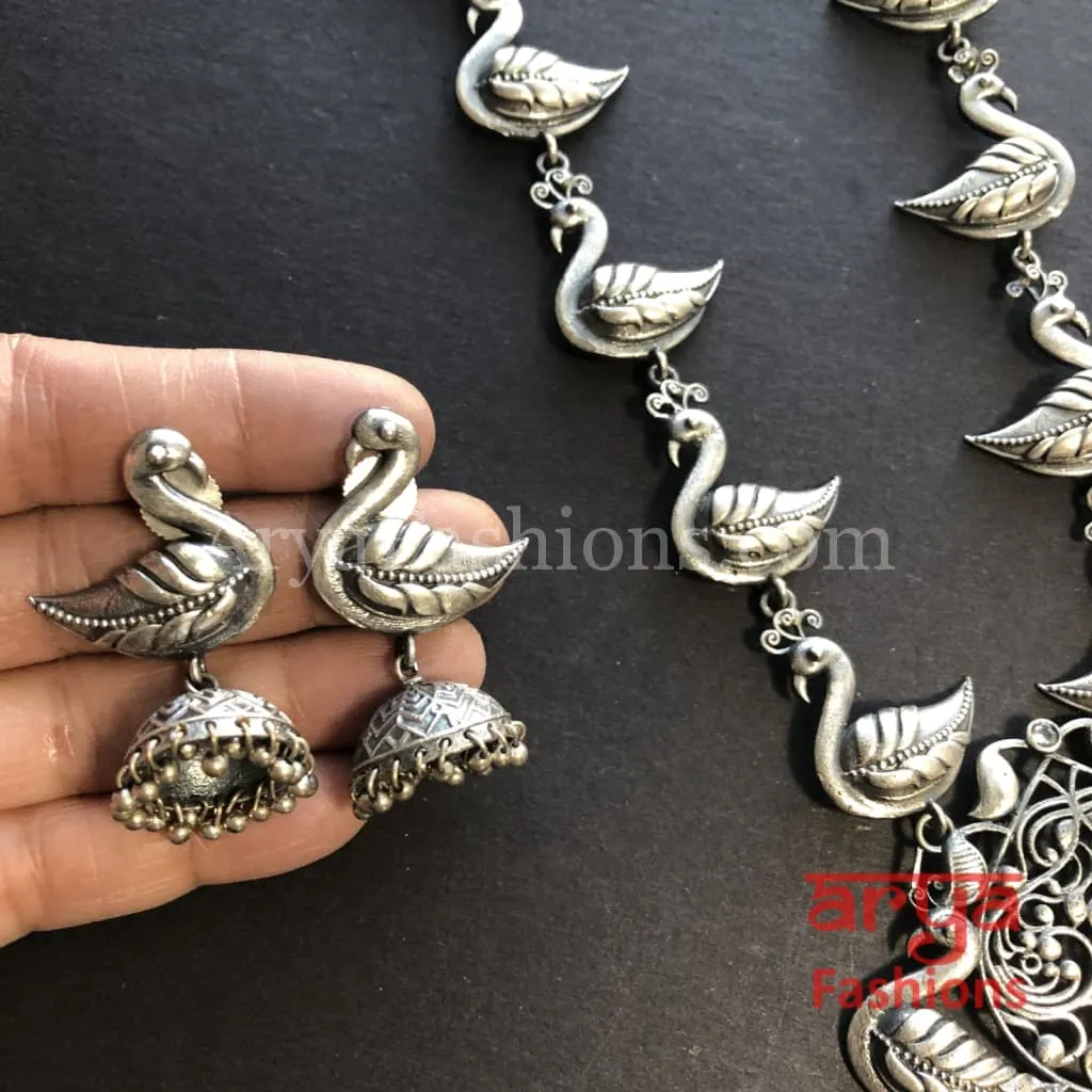 Aarushi Silver Pendant Necklace/ Amrapali Silver Oxidized Tribal Necklace