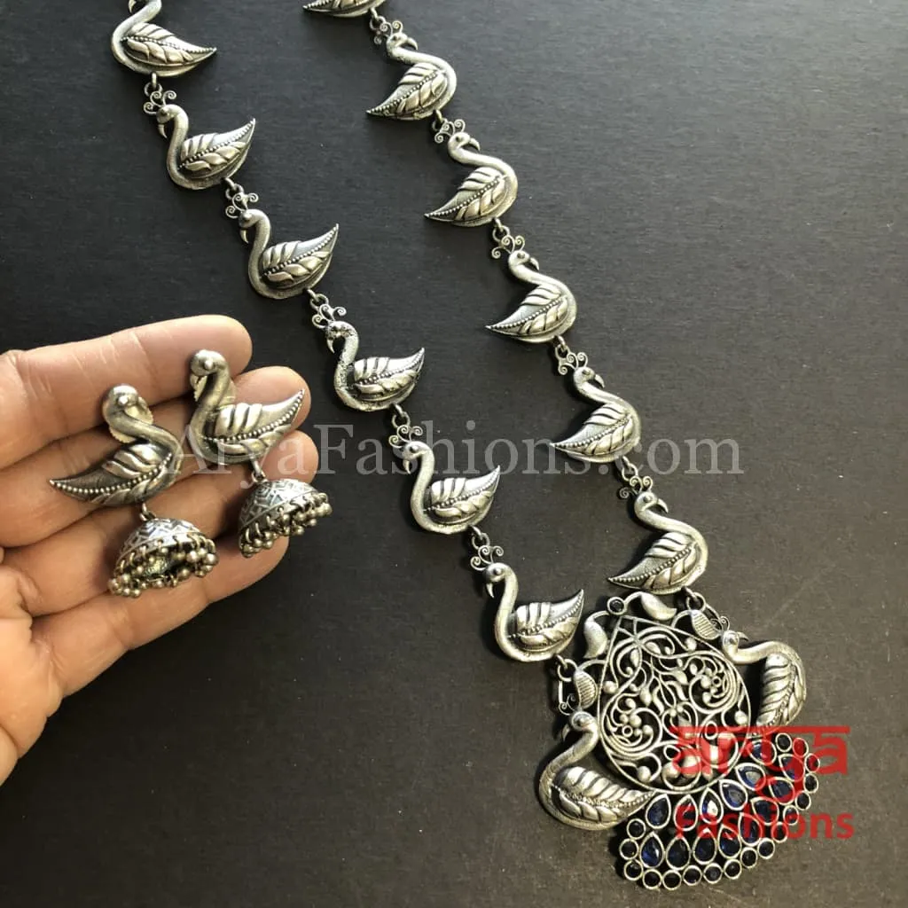 Aarushi Silver Pendant Necklace/ Amrapali Silver Oxidized Tribal Necklace