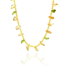 Beaded Citrine Peridot Necklace