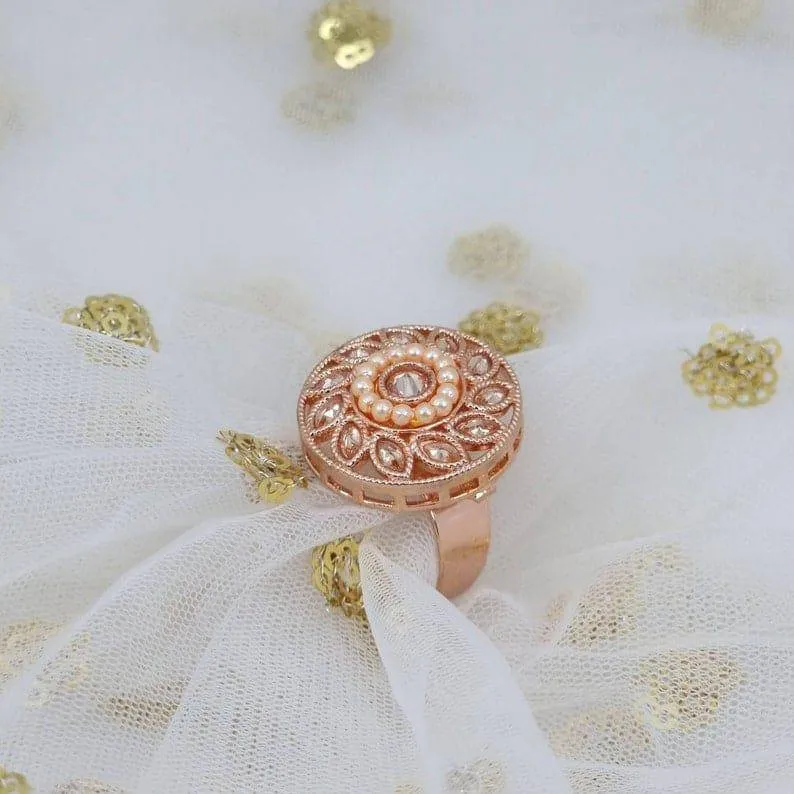 Ella Rose Gold Polki Ring