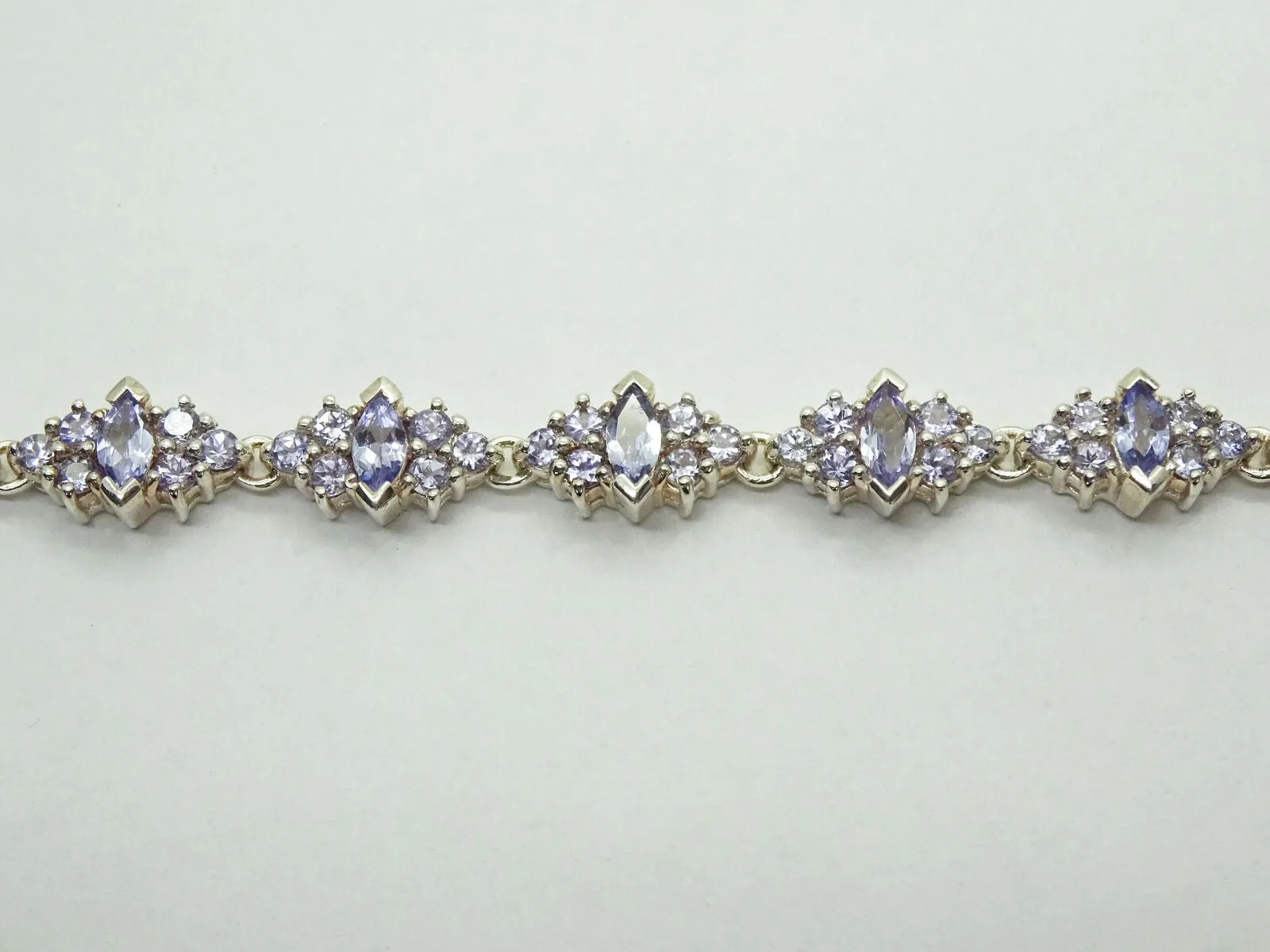 Iolite Rhodium Plated Sterling Silver Tennis Bracelet 8"