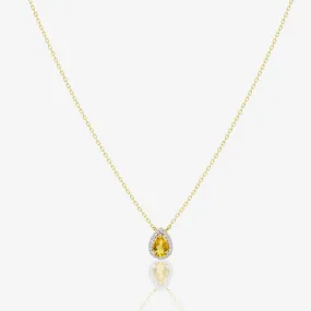 Pear Diamond Necklace in Citrine