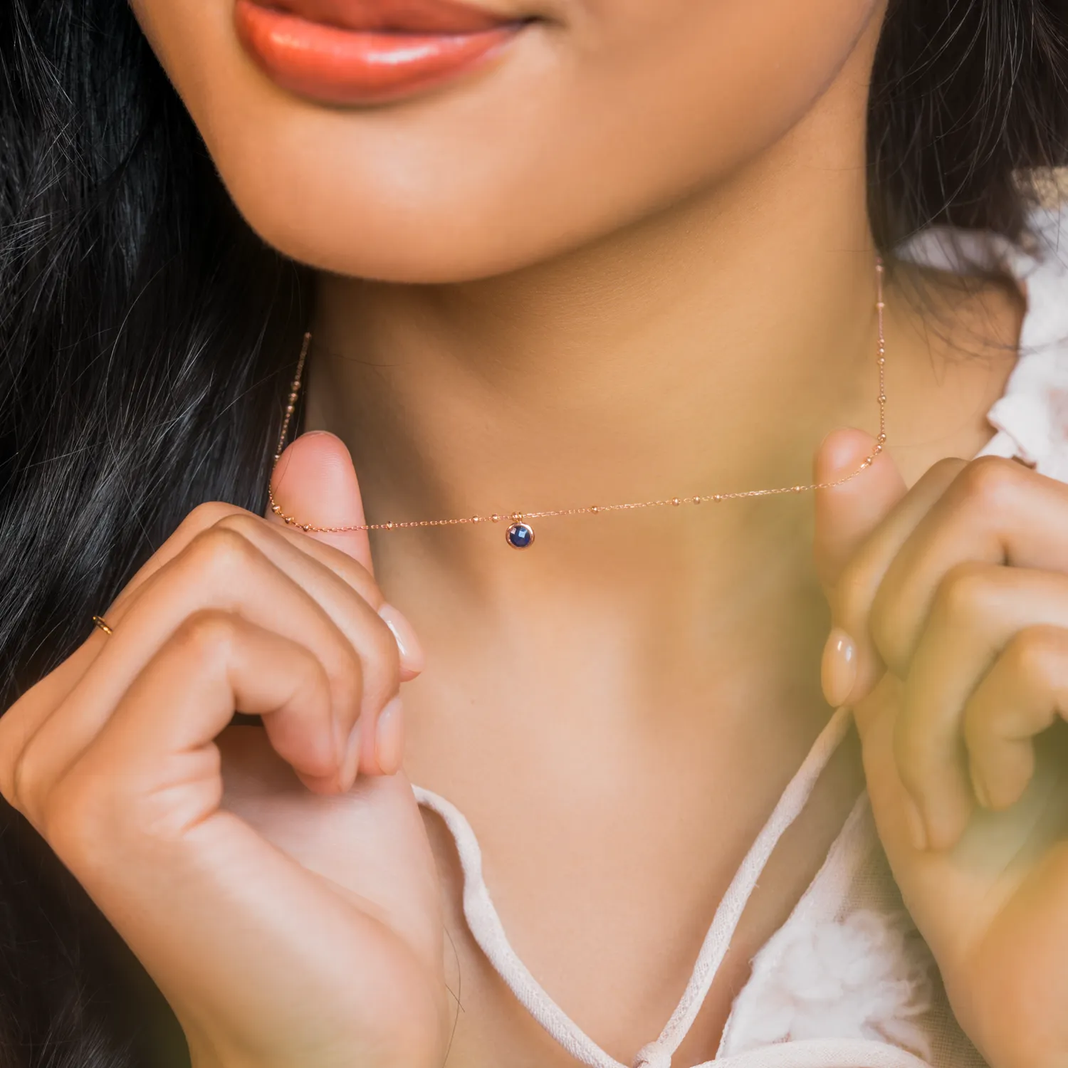 Rose Gold Birthstone Necklace