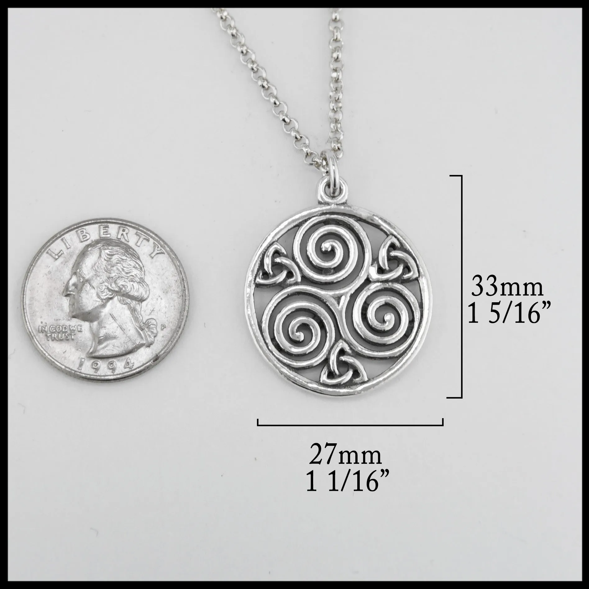 Sterling Silver Triskele Pendant