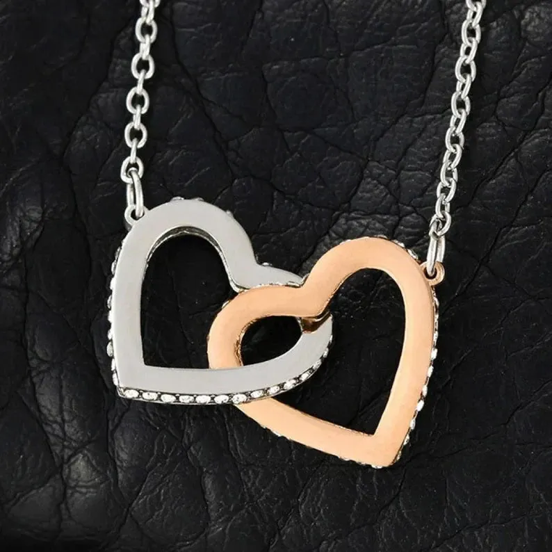 To My Beautiful Mom necklace, Mother Gift Jewelry, Interlocking Hearts Gift For Mom From Daughter
