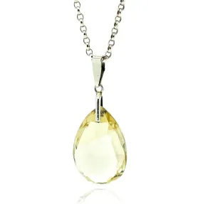 Vintage Art Deco 1930s Citrine Silver Necklace