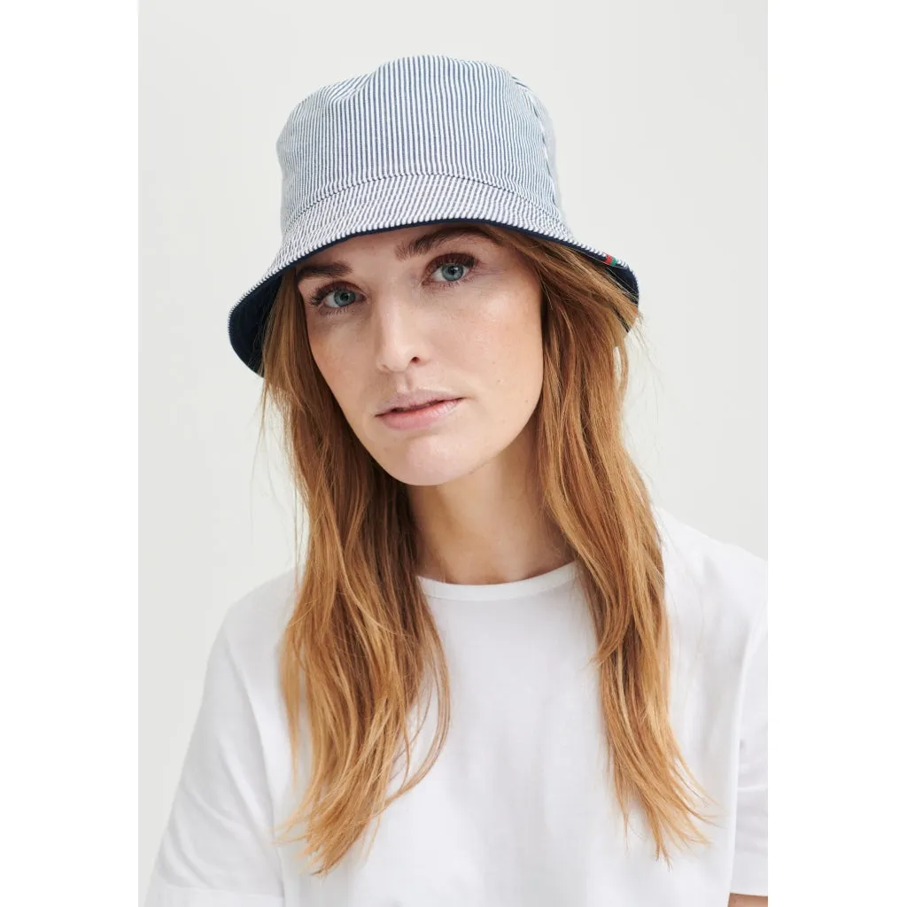 Viola Bucket Hat - Navy Stripe