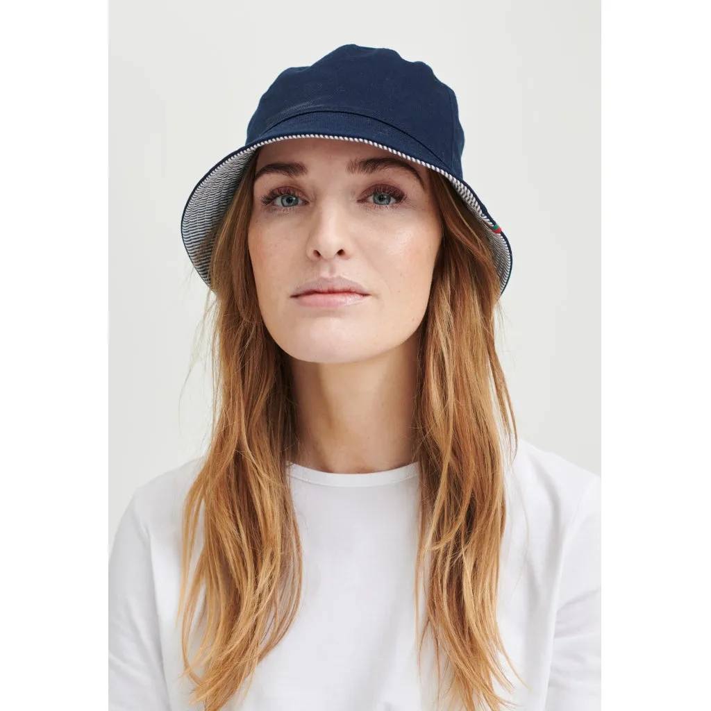 Viola Bucket Hat - Navy Stripe